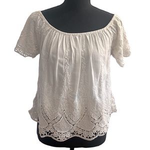 American Eagle Outfitters White Lace Blouse
